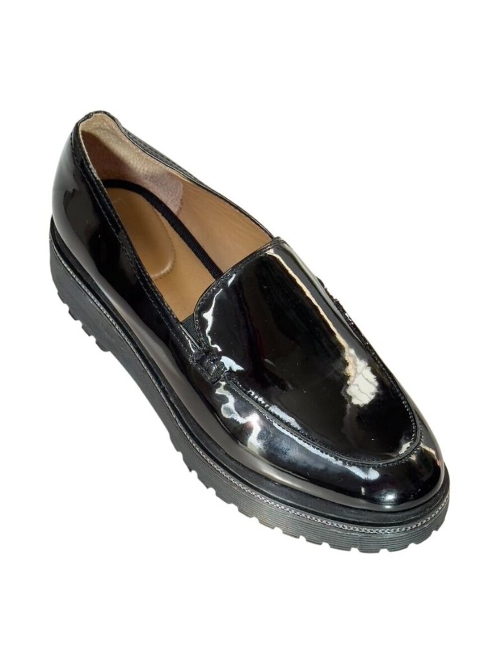 FRANCIO SARTO Static Women's Black Patent Leather Platform Loafers  Size 7.5